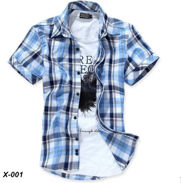 Camisa Xadrez- Azul- X-001